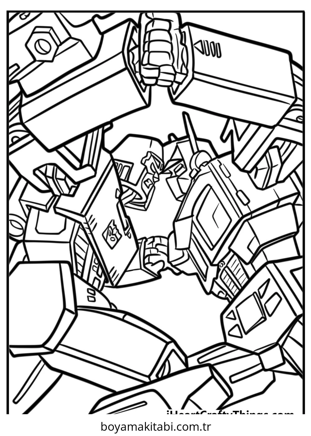 Optimus Prime boyama sayfası – boyama etkinliği, çocuk aktivitesi