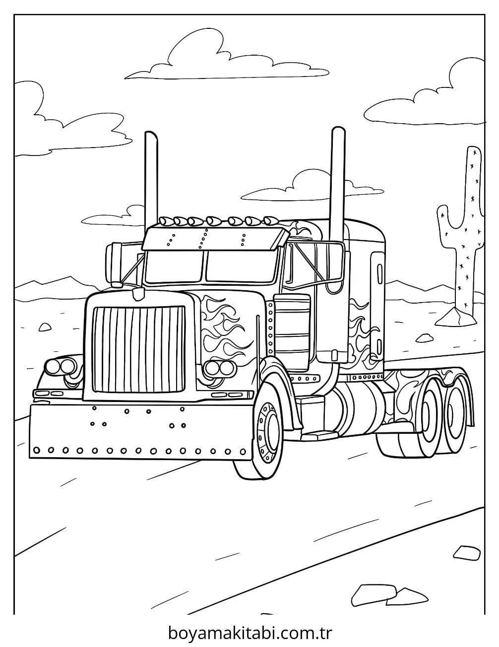 Optimus Prime boyama sayfası – el becerilerini geliştirir, boyama çalışması