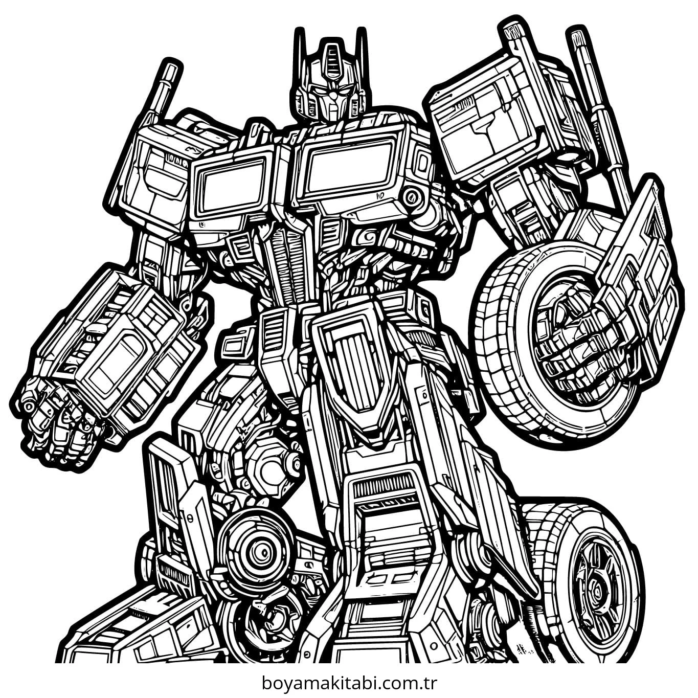 Optimus Prime boyama sayfası – evde etkinlik, ücretsiz yazdır