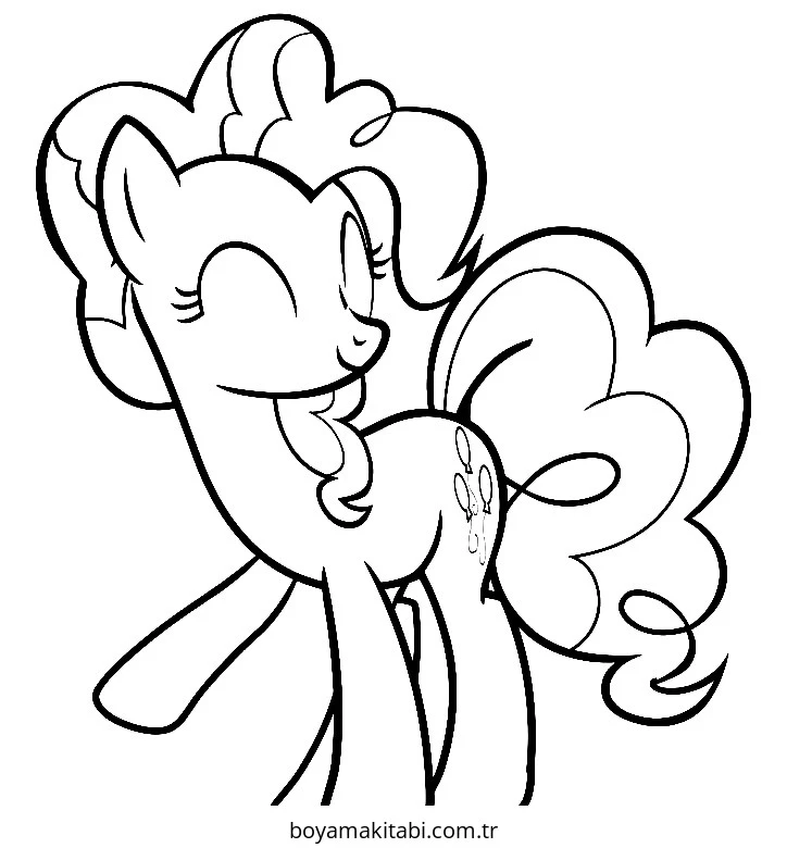 Pinkie Pie boyama sayfası – el becerilerini geliştirir, boyama çalışması