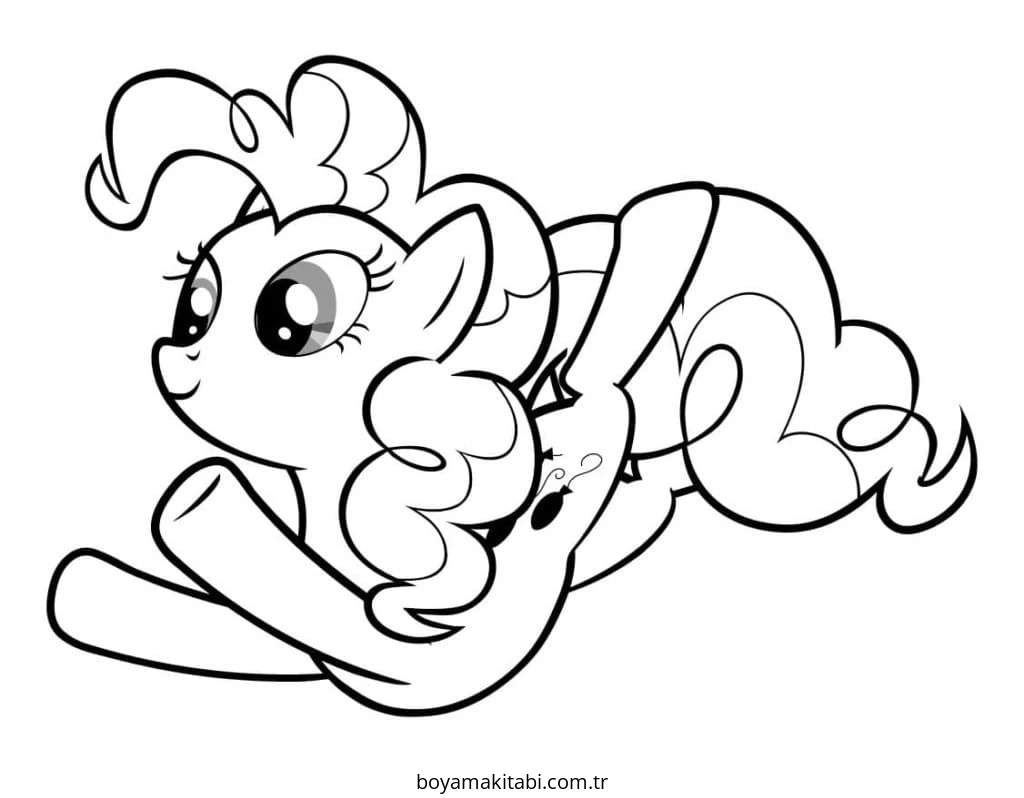 Pinkie Pie boyama sayfası – çocuk aktivitesi, PDF indir