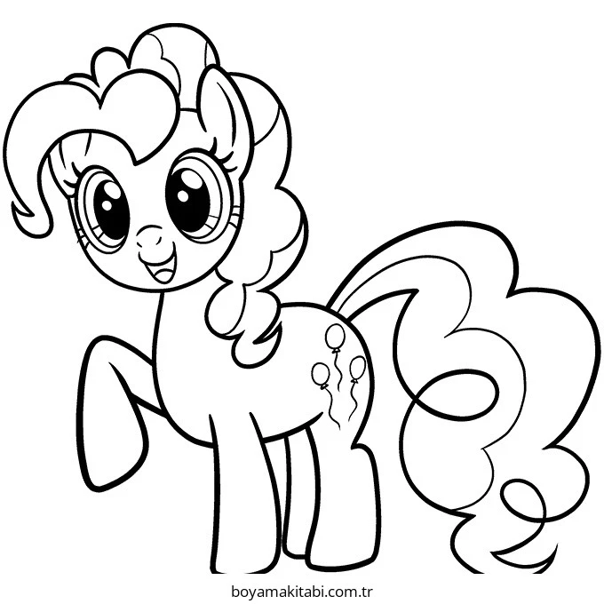 Pinkie Pie boyama sayfası – yaratıcılık, eğlenceli etkinlik