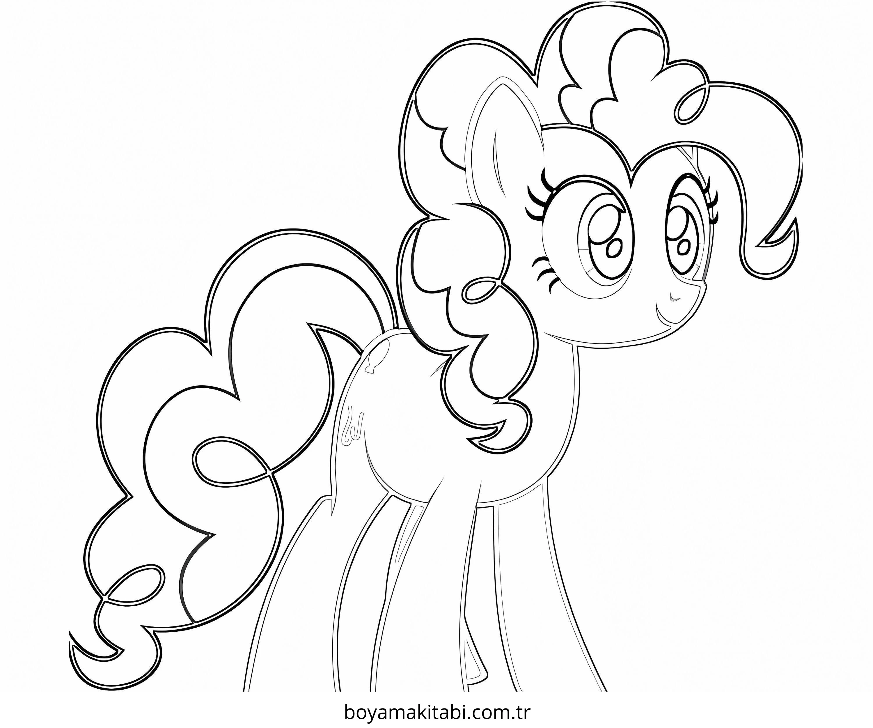 Pinkie Pie boyama sayfası – yaratıcılığı geliştirir, keyifli zaman