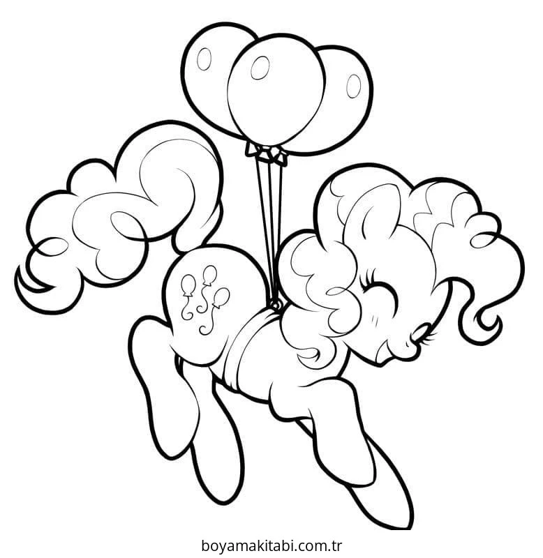 Pinkie Pie boyama sayfası – sevimli karakter, sanatsal çalışma