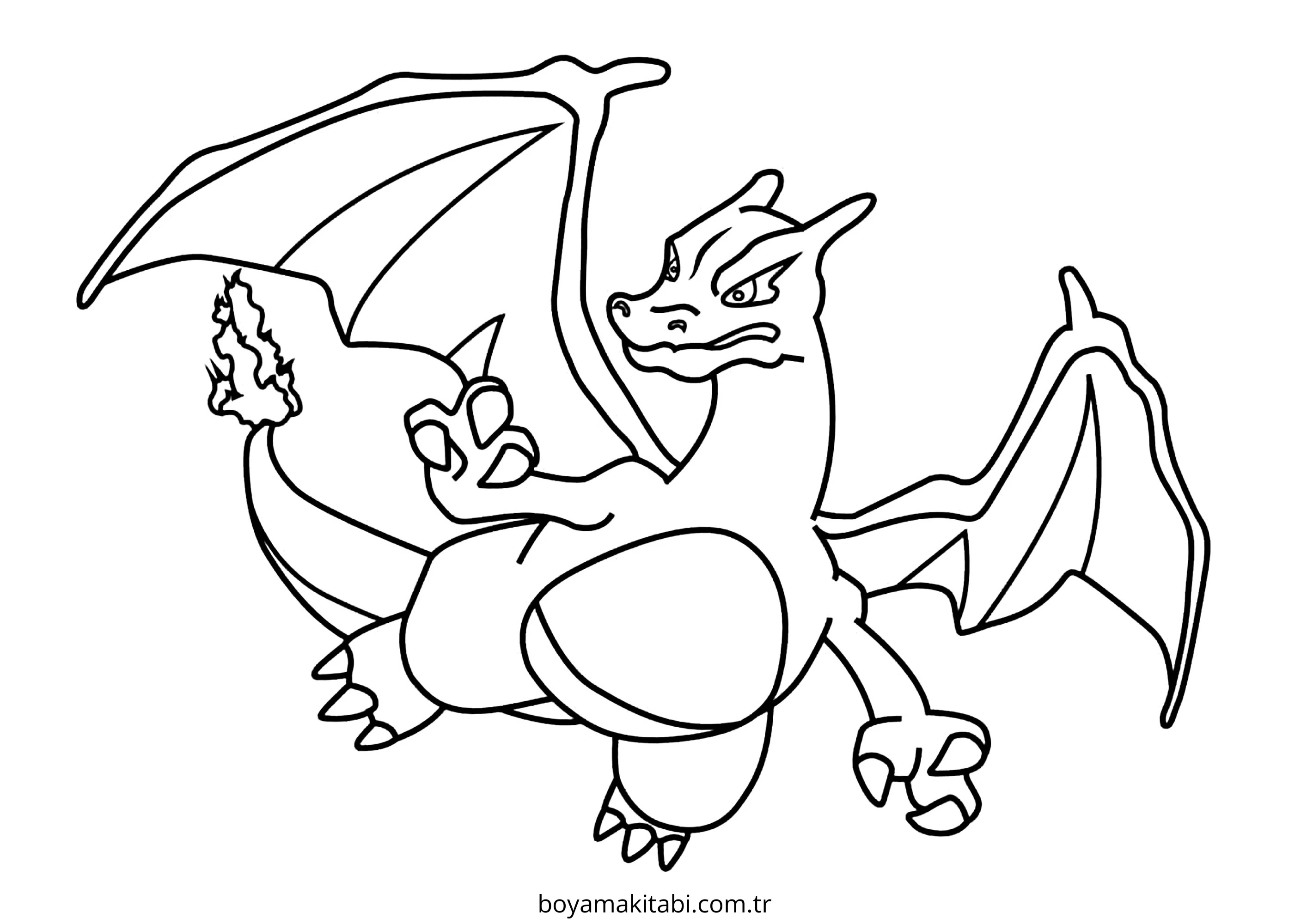Pokemon Charizard boyama sayfası – ücretsiz yazdır, boyama etkinliği