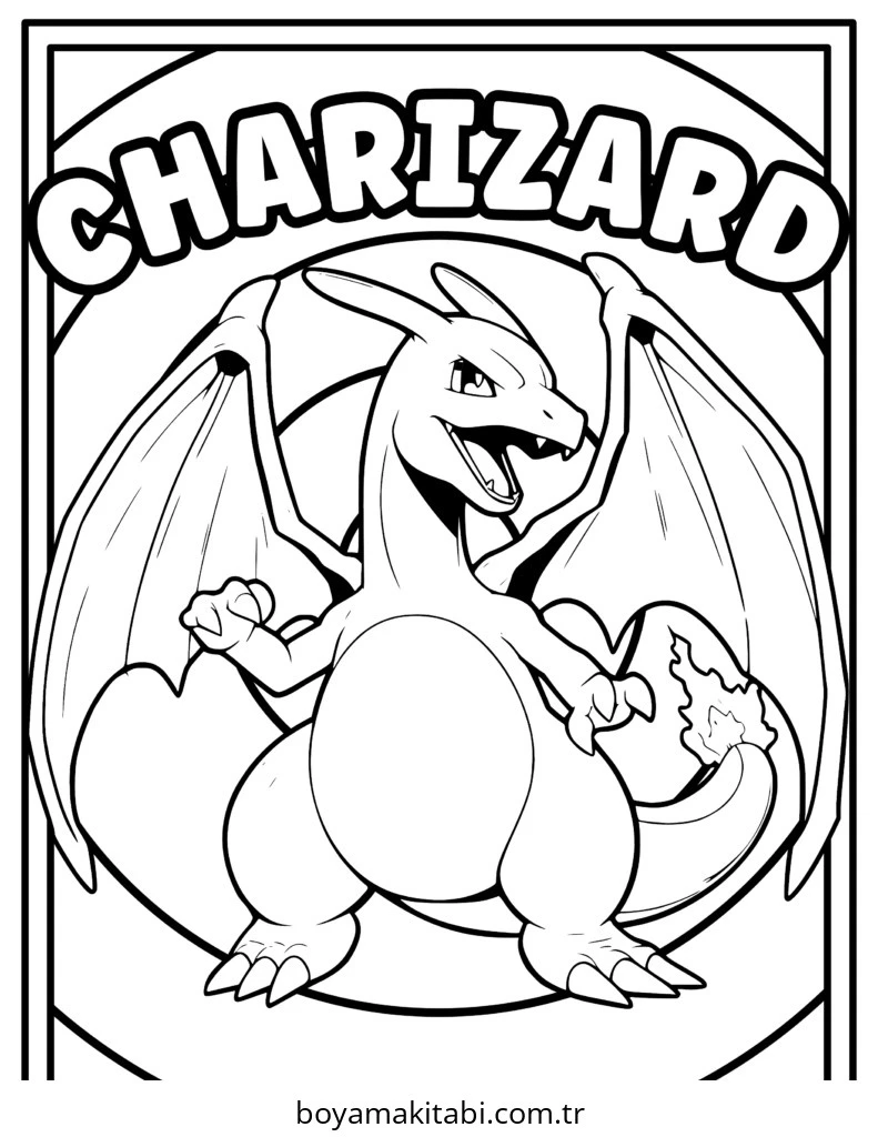 Pokemon Charizard Boyama