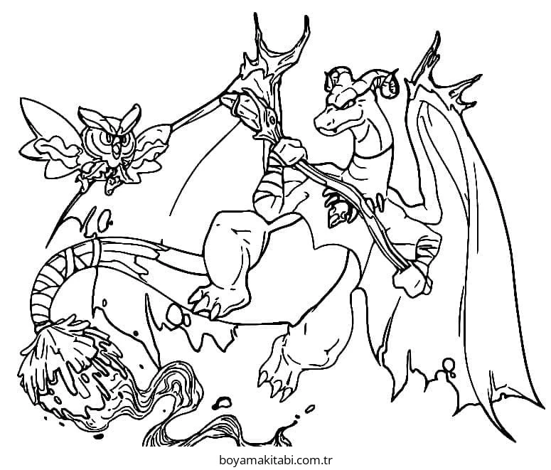 Pokemon Charizard boyama sayfası – PDF indir, sevimli karakter