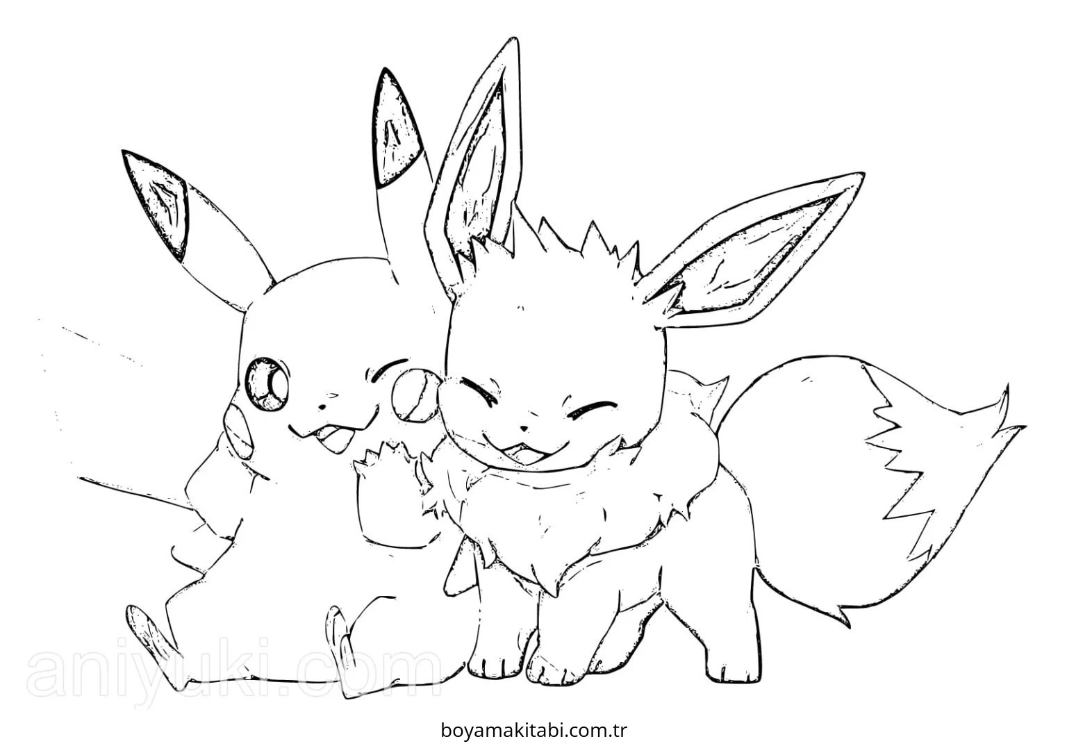 Pokemon Eevee boyama sayfası – yaratıcılığı geliştirir, keyifli zaman