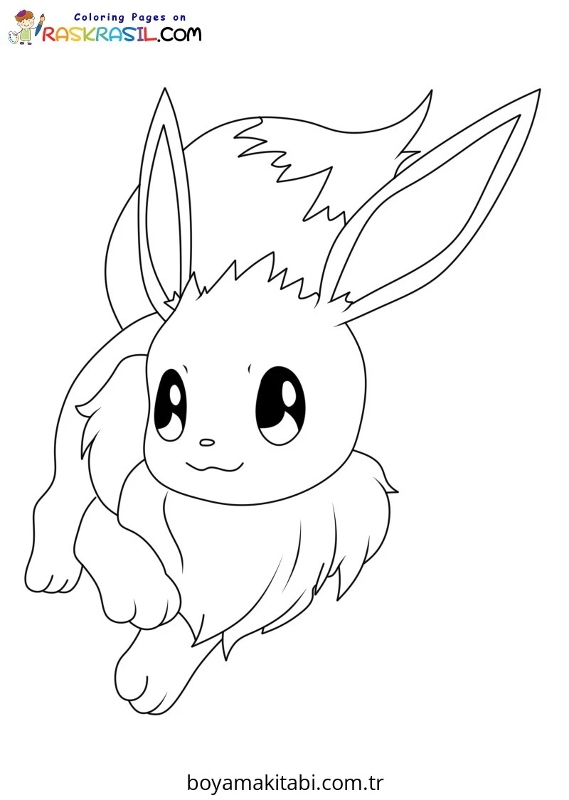 Pokemon Eevee boyama sayfası – ücretsiz yazdır, boyama etkinliği