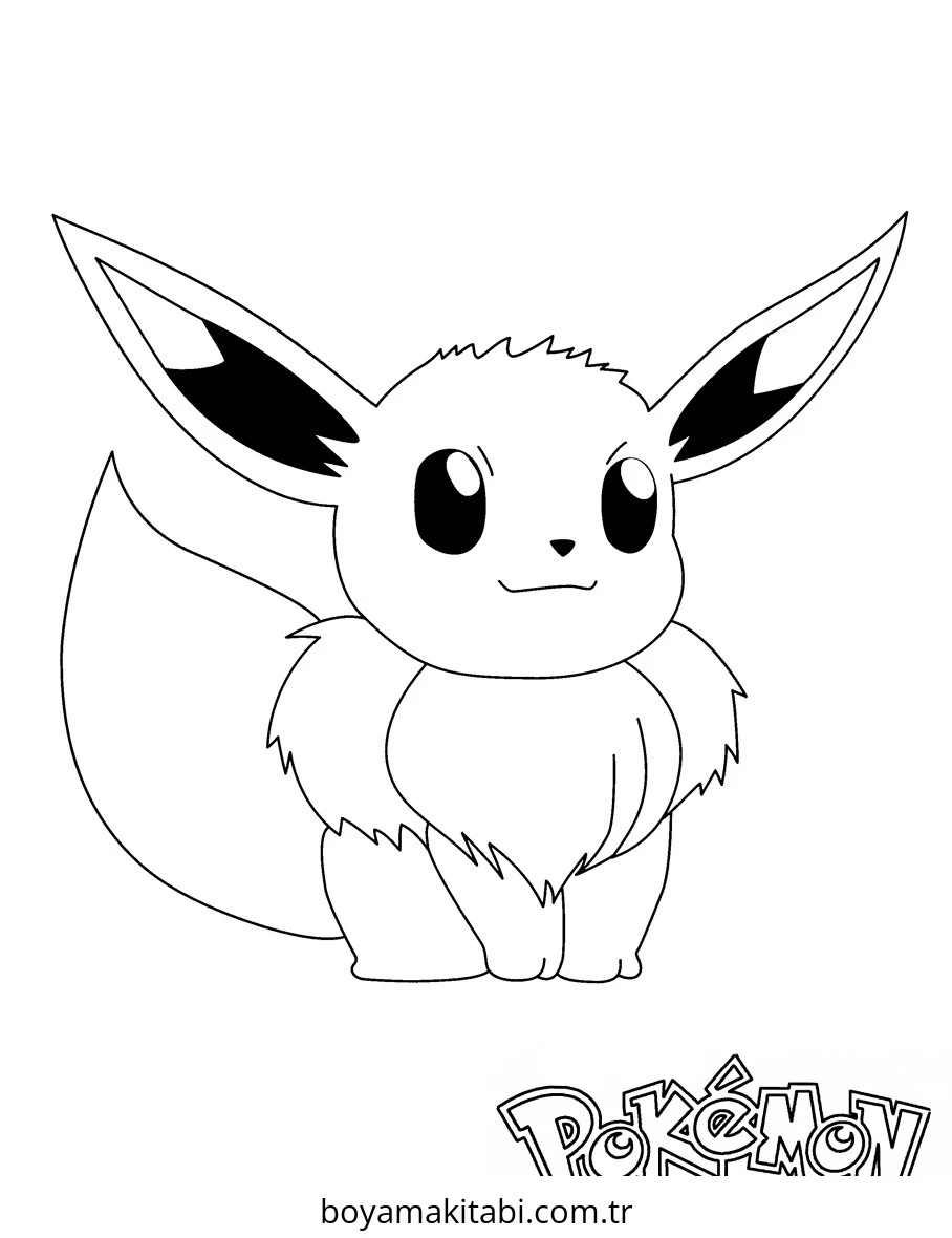 Pokemon Eevee boyama sayfası – boyama etkinliği, çocuk aktivitesi