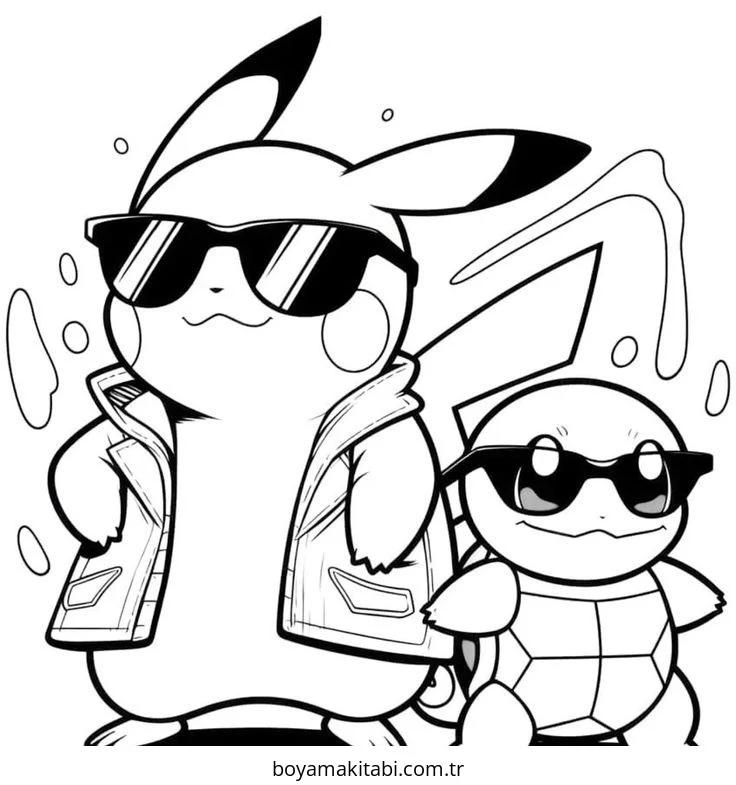 Pokemon Pikachu boyama sayfası – keyifli zaman, renkli çizimler
