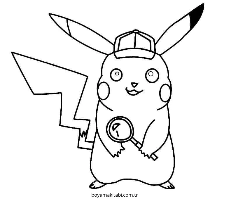 Pokemon Pikachu boyama sayfası – çocuk aktivitesi, PDF indir