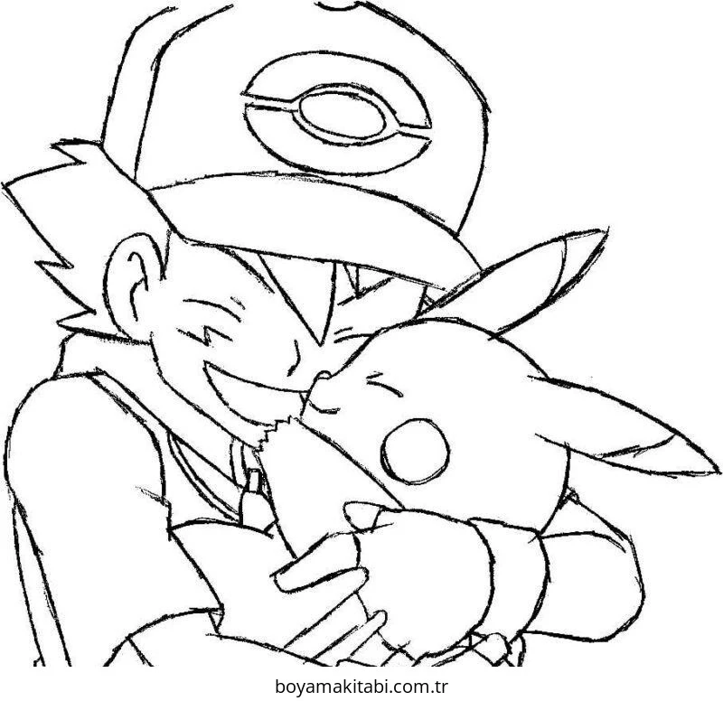 Pokemon Pikachu boyama sayfası – sanatsal çalışma, çocuklar için