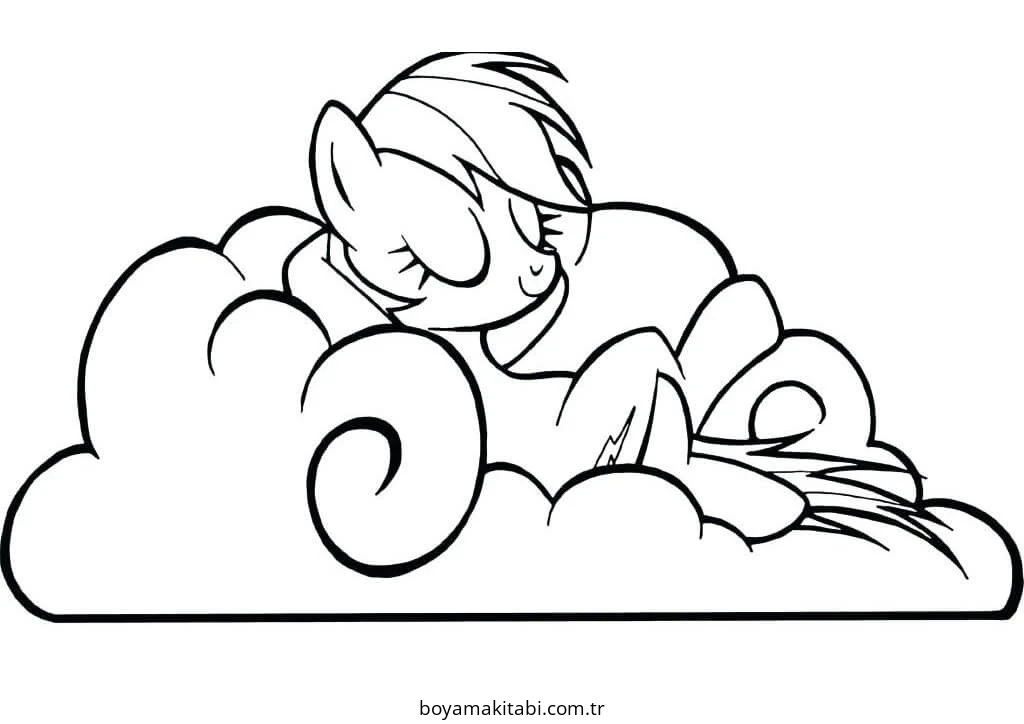 Rainbow Dash boyama sayfası – PDF indir, sevimli karakter