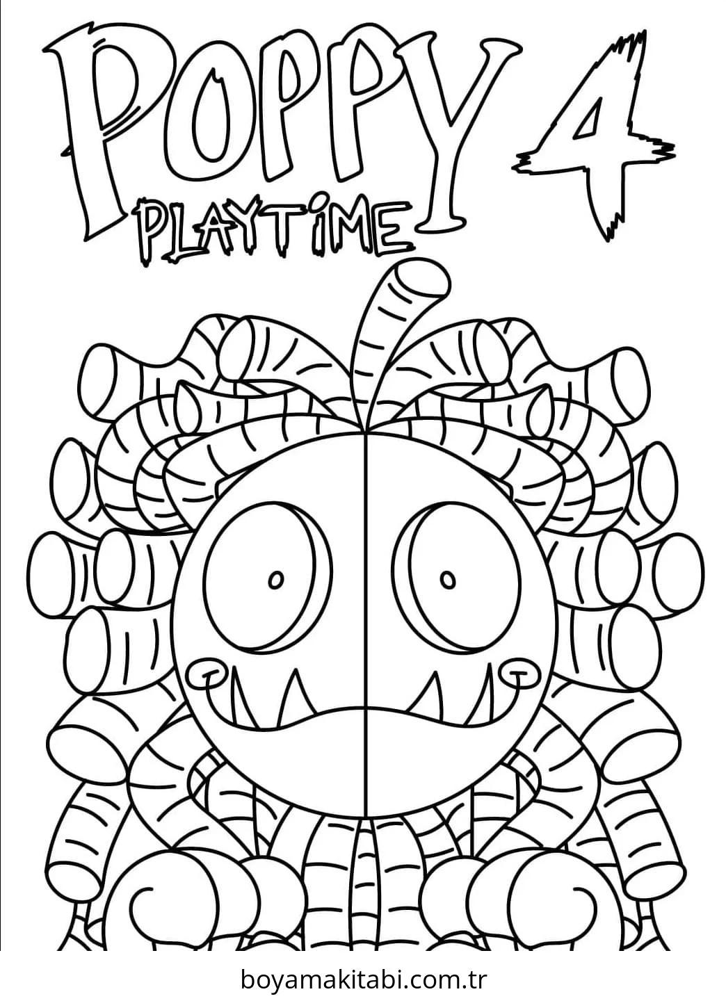 Poppy Playtime boyama sayfası – çocuk aktivitesi, PDF indir