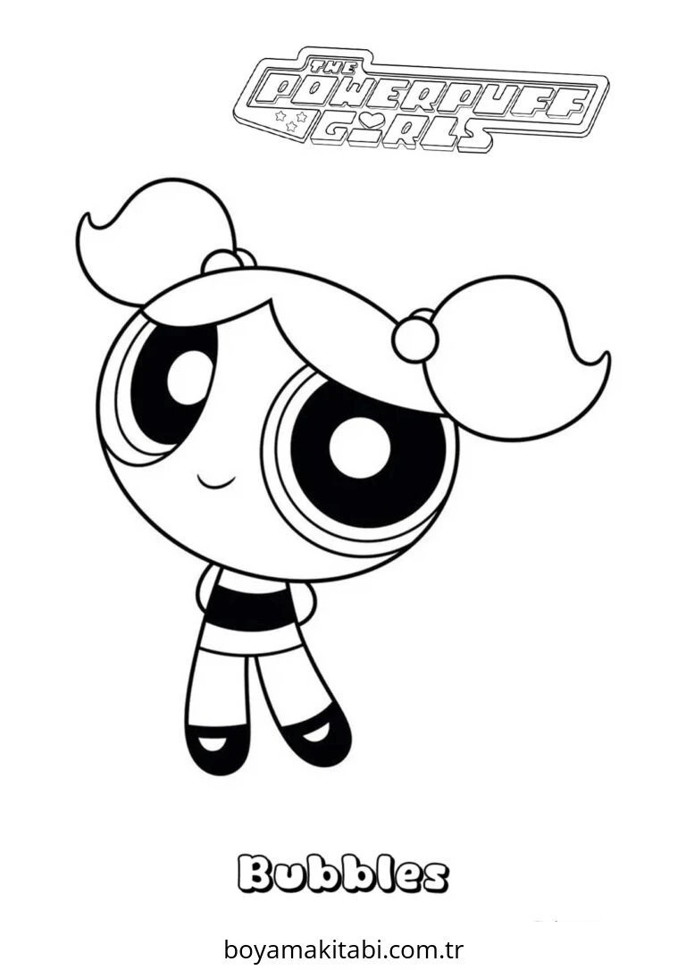 Powerpuff Girls boyama sayfası – çocuklar için, çizgi film temalı
