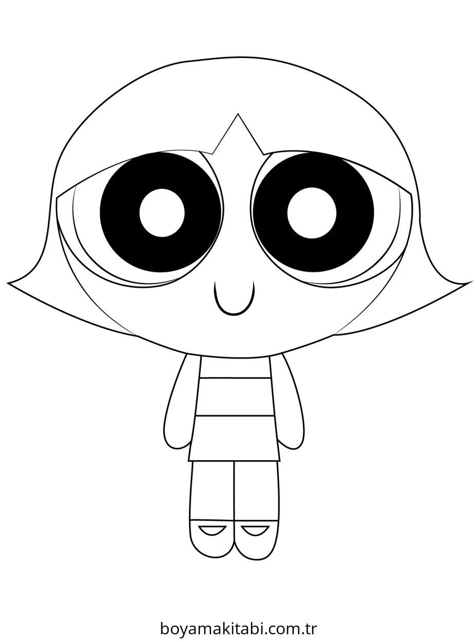 Powerpuff Girls boyama sayfası – el becerilerini geliştirir, boyama çalışması