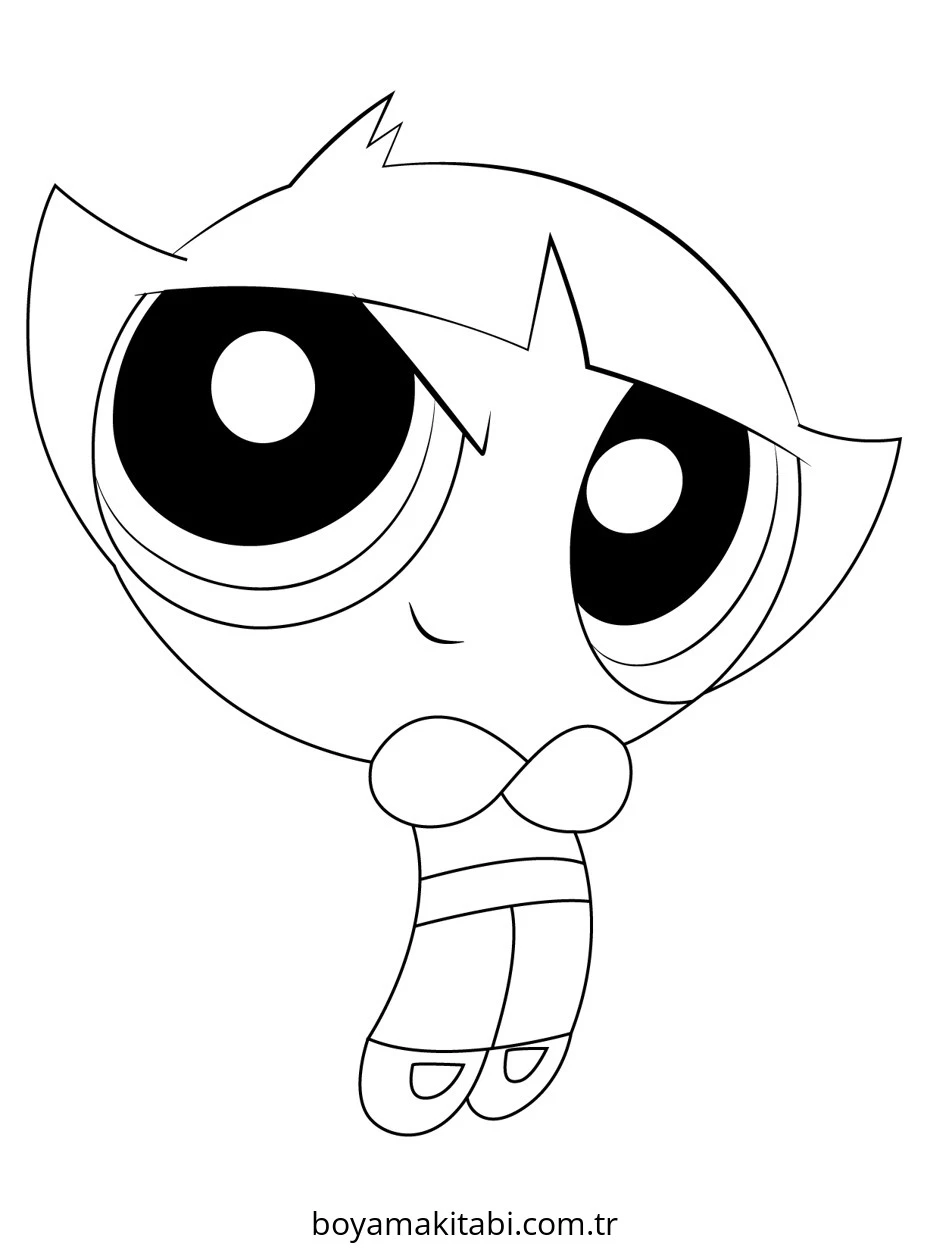Powerpuff Girls boyama sayfası – renkli çizimler, okul öncesi