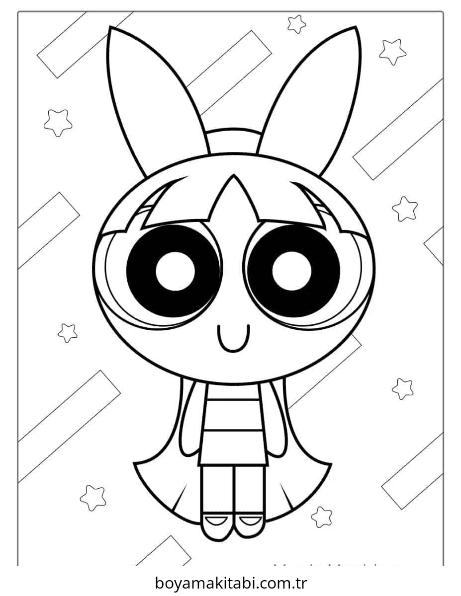 Powerpuff Girls boyama sayfası – PDF indir, sevimli karakter