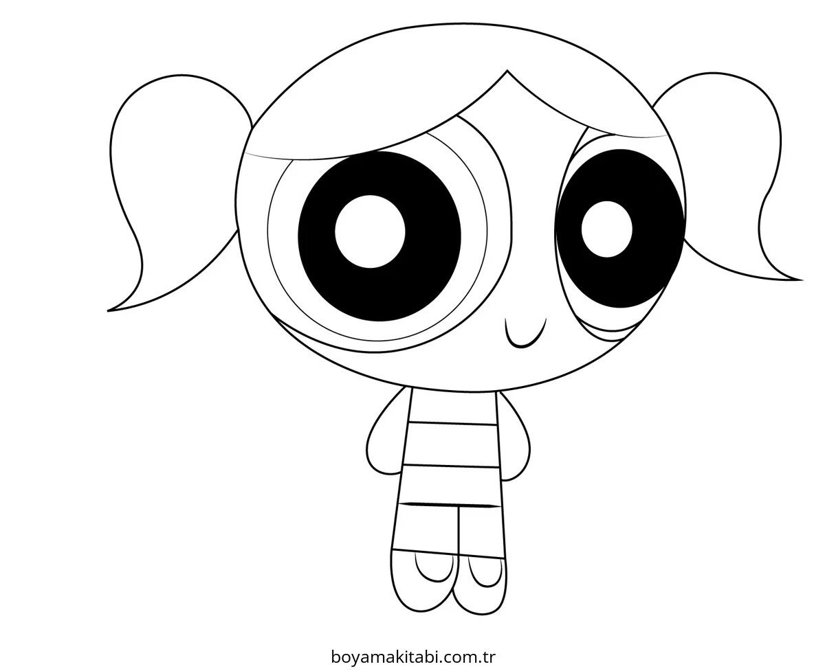Powerpuff Girls boyama sayfası – kolay boyama, eğitici aktivite