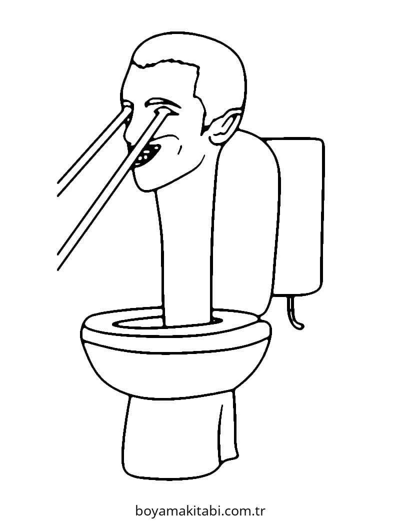 Skibidi Toilet boyama sayfası – renkli çizimler, okul öncesi