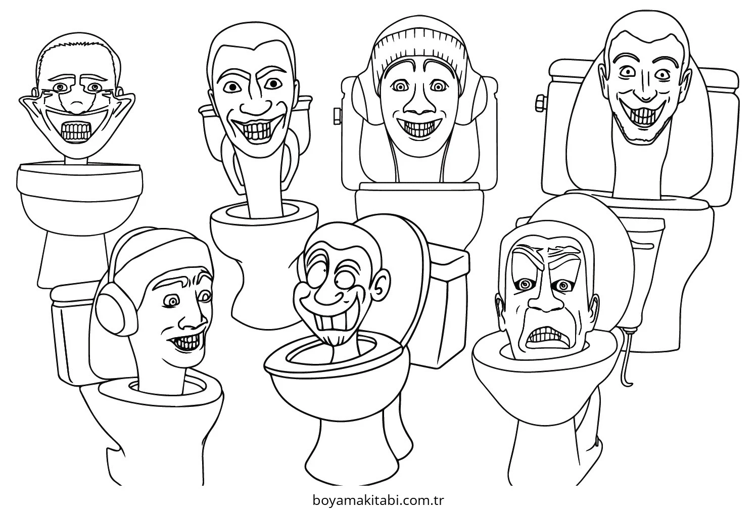 Skibidi Toilet boyama sayfası – ücretsiz yazdır, boyama etkinliği