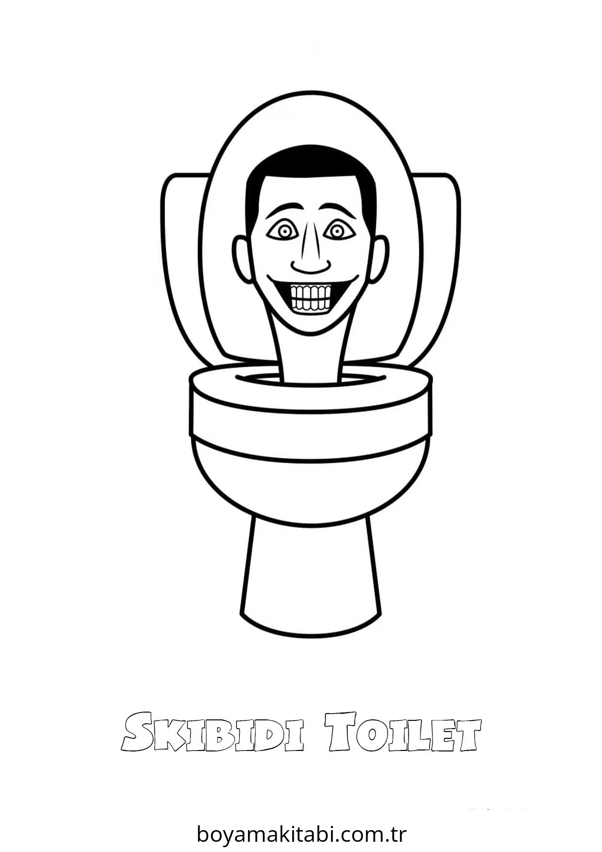 Skibidi Toilet boyama sayfası – sevimli karakter, sanatsal çalışma