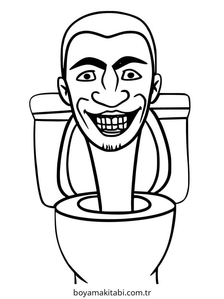 Skibidi Toilet boyama sayfası – renkli çizimler, okul öncesi