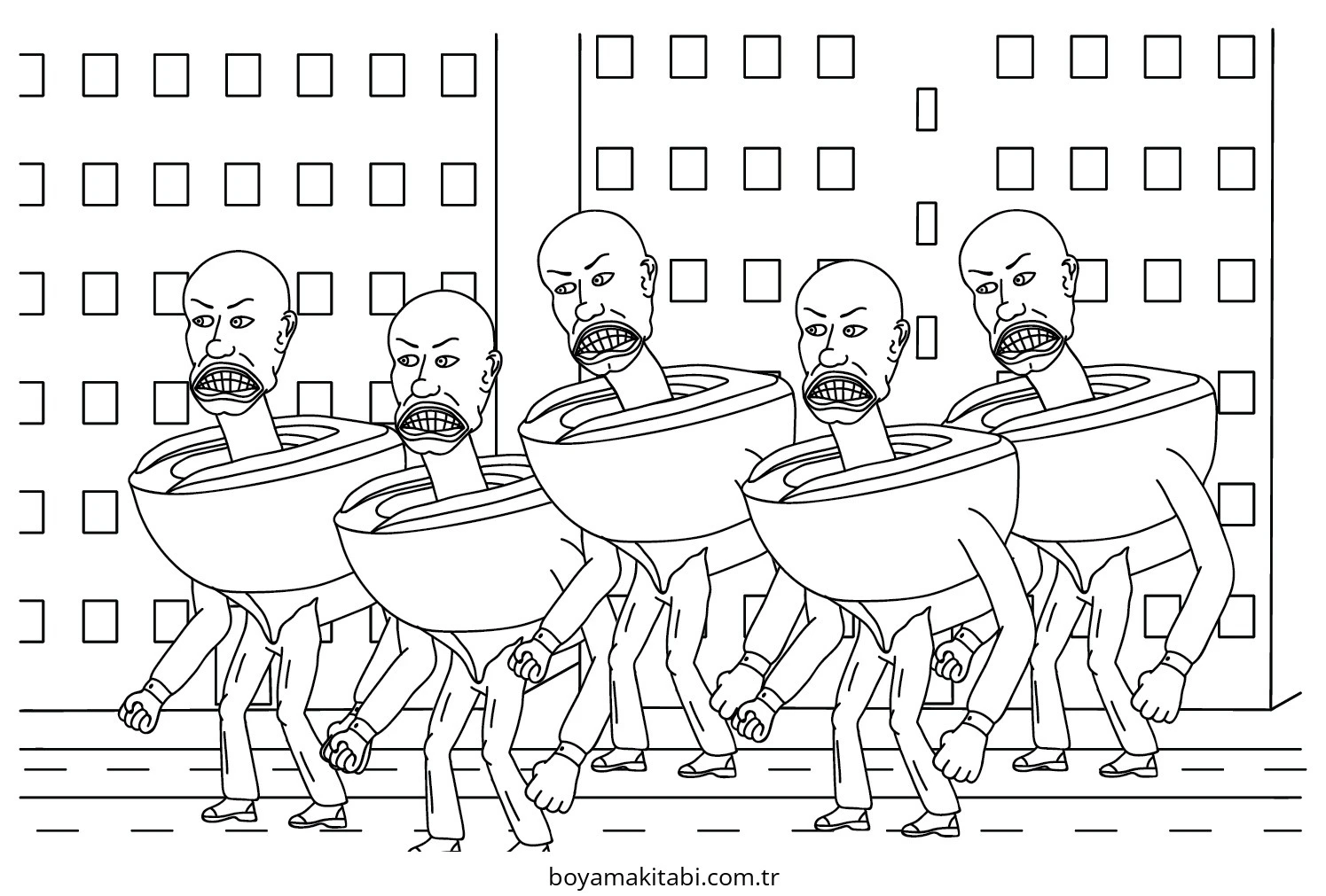 Skibidi Toilet boyama sayfası – PDF indir, sevimli karakter