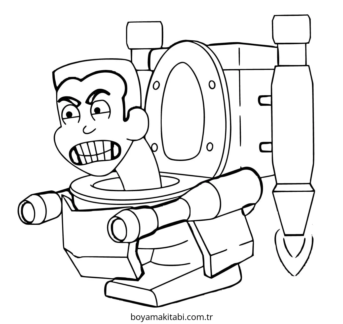 Skibidi Toilet boyama sayfası – çocuklar için, çizgi film temalı