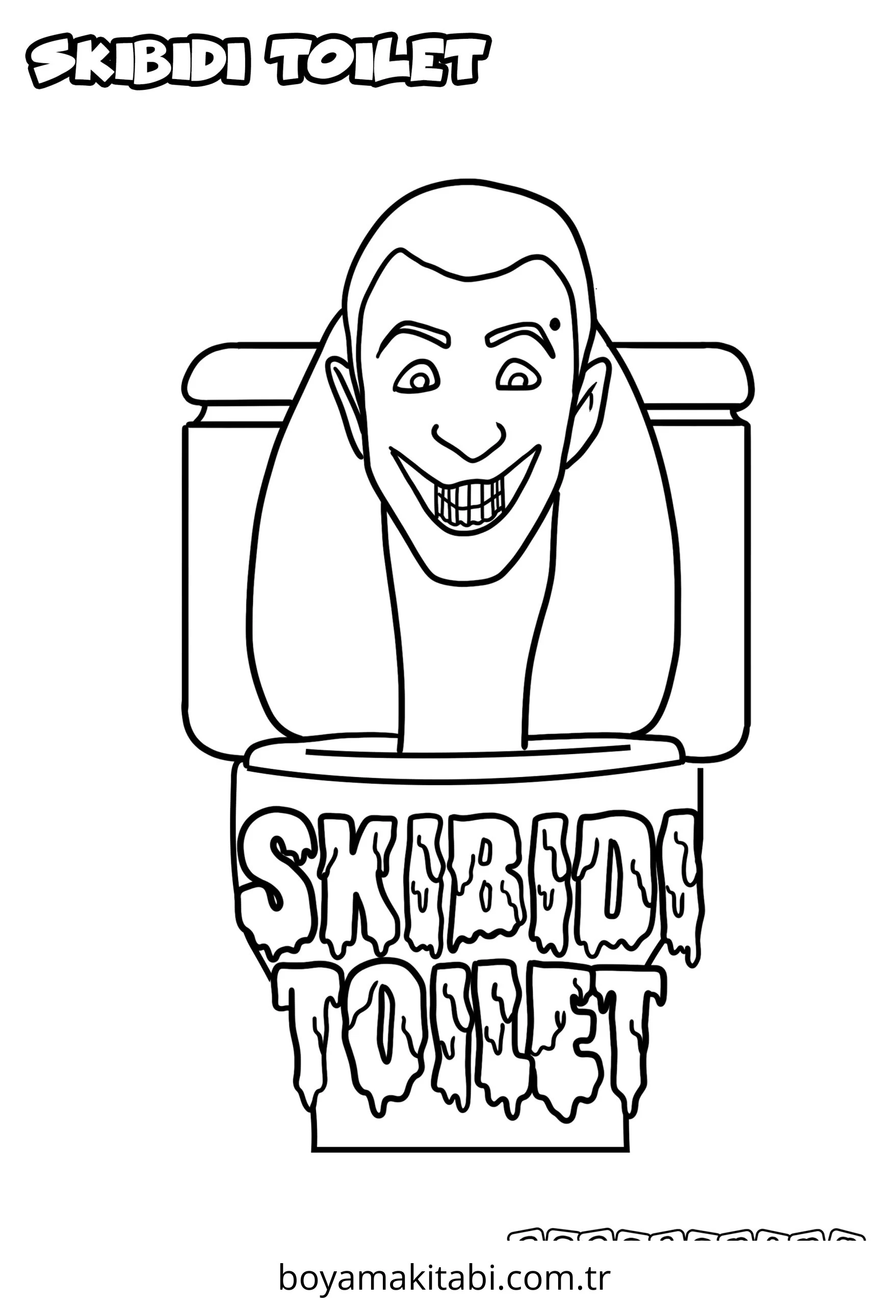 Skibidi Toilet boyama sayfası – boyama etkinliği, çocuk aktivitesi