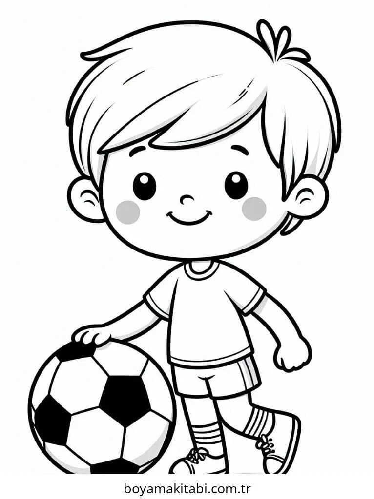 Futbol boyama sayfası – el becerilerini geliştirir, boyama çalışması