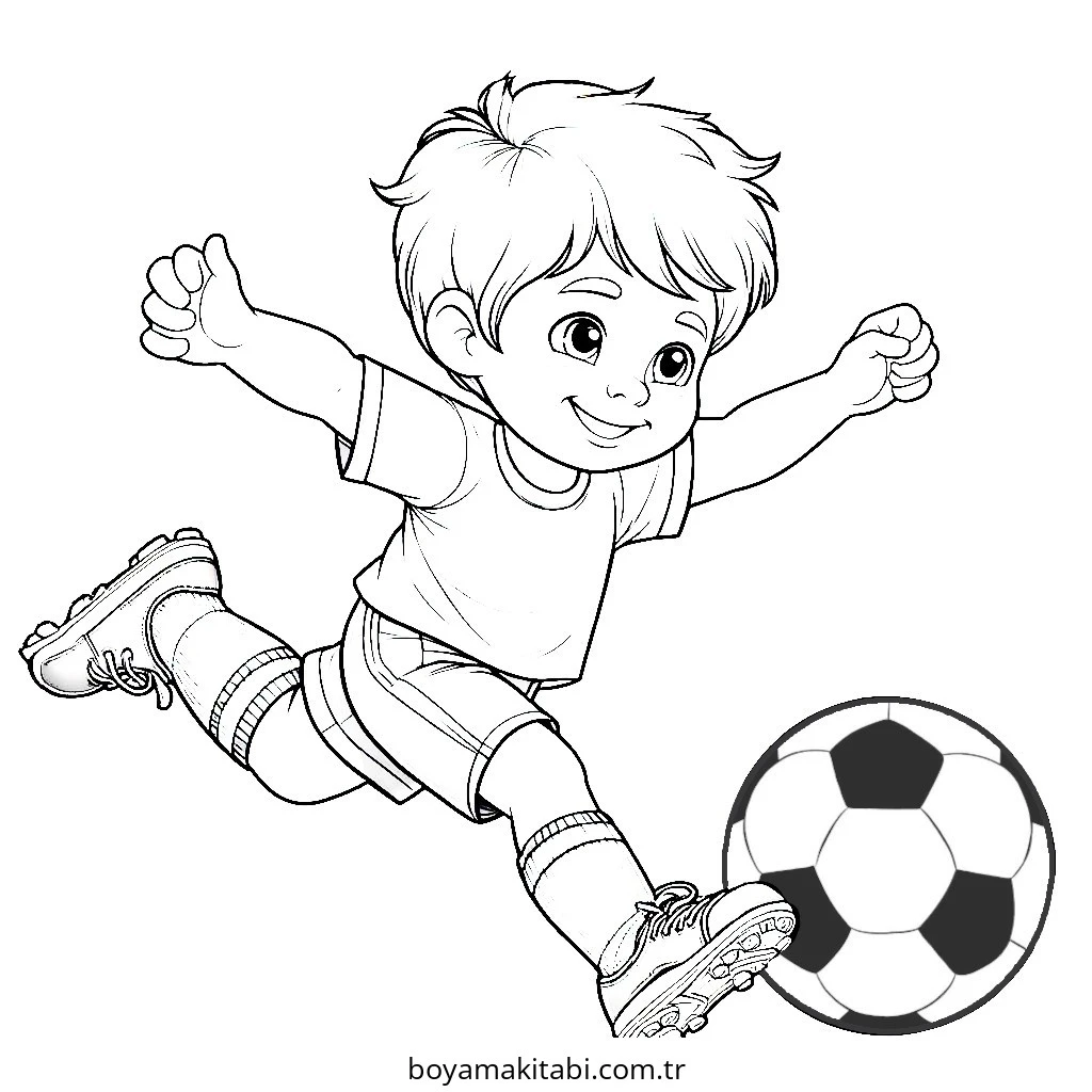 Futbol boyama sayfası – kolay boyama, eğitici aktivite