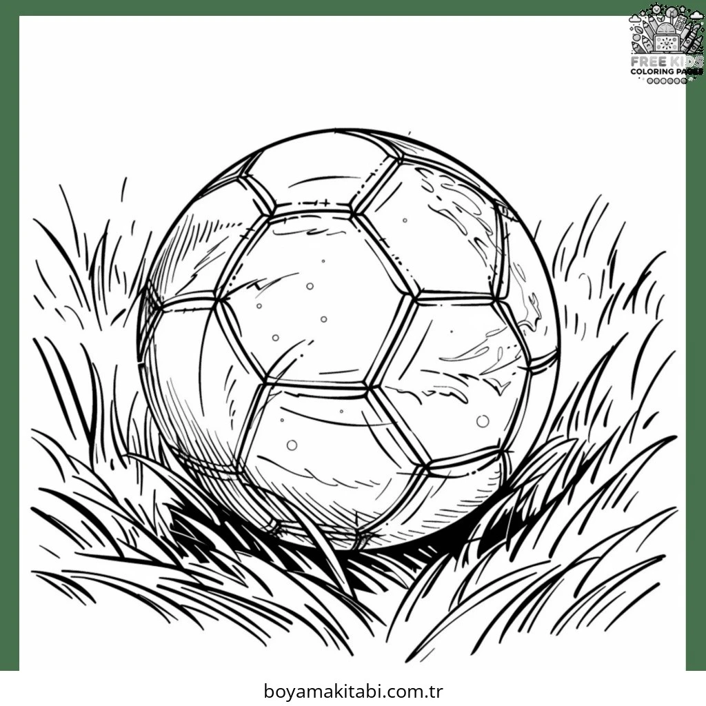 Futbol boyama sayfası – çocuk aktivitesi, PDF indir