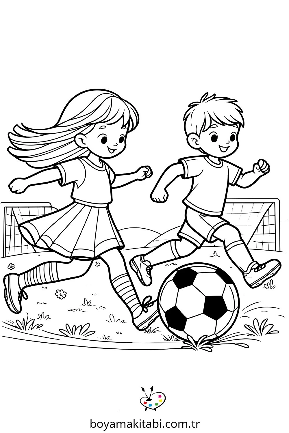 Futbol boyama sayfası – eğitici aktivite, yaratıcılık