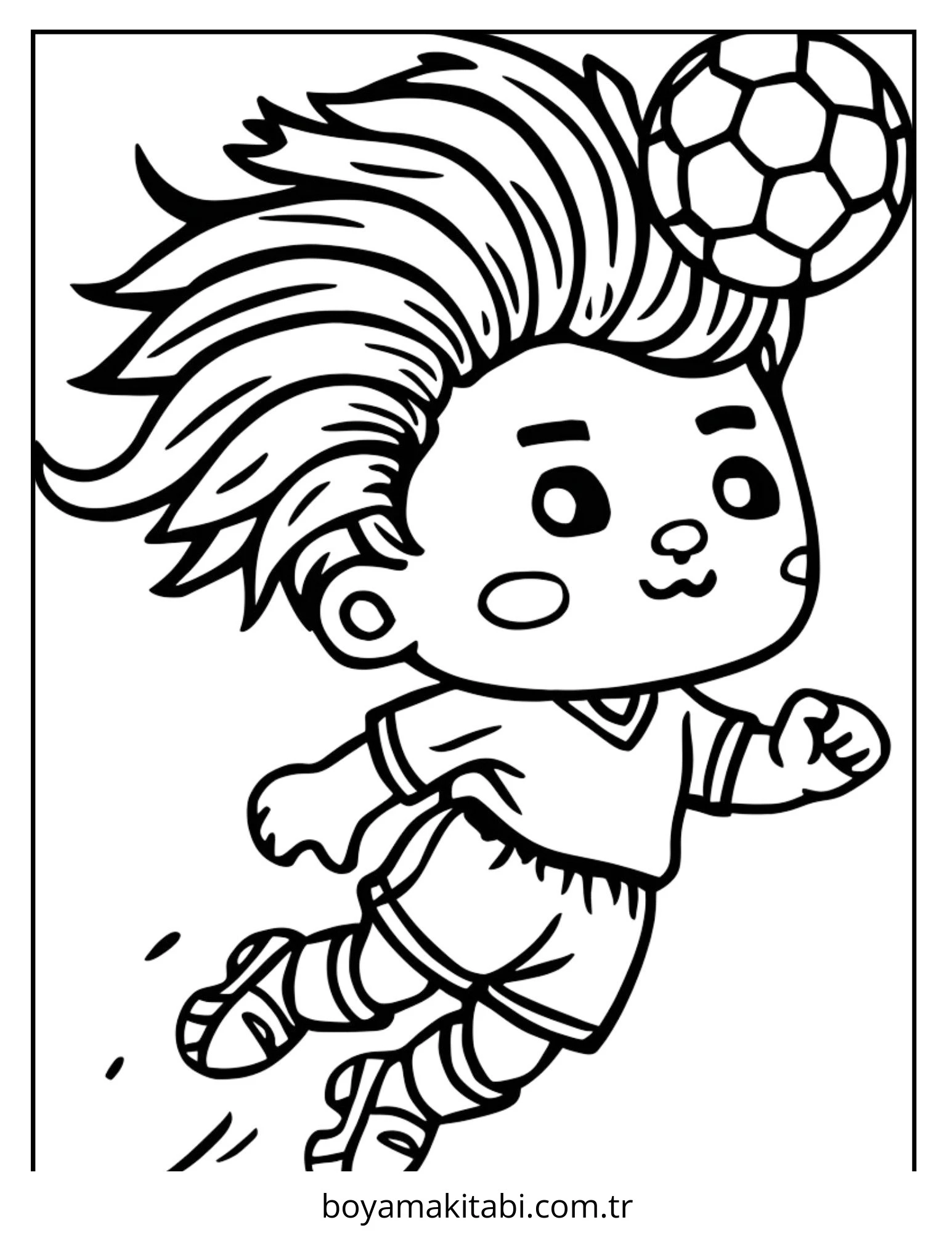 Futbol boyama sayfası – el becerilerini geliştirir, boyama çalışması