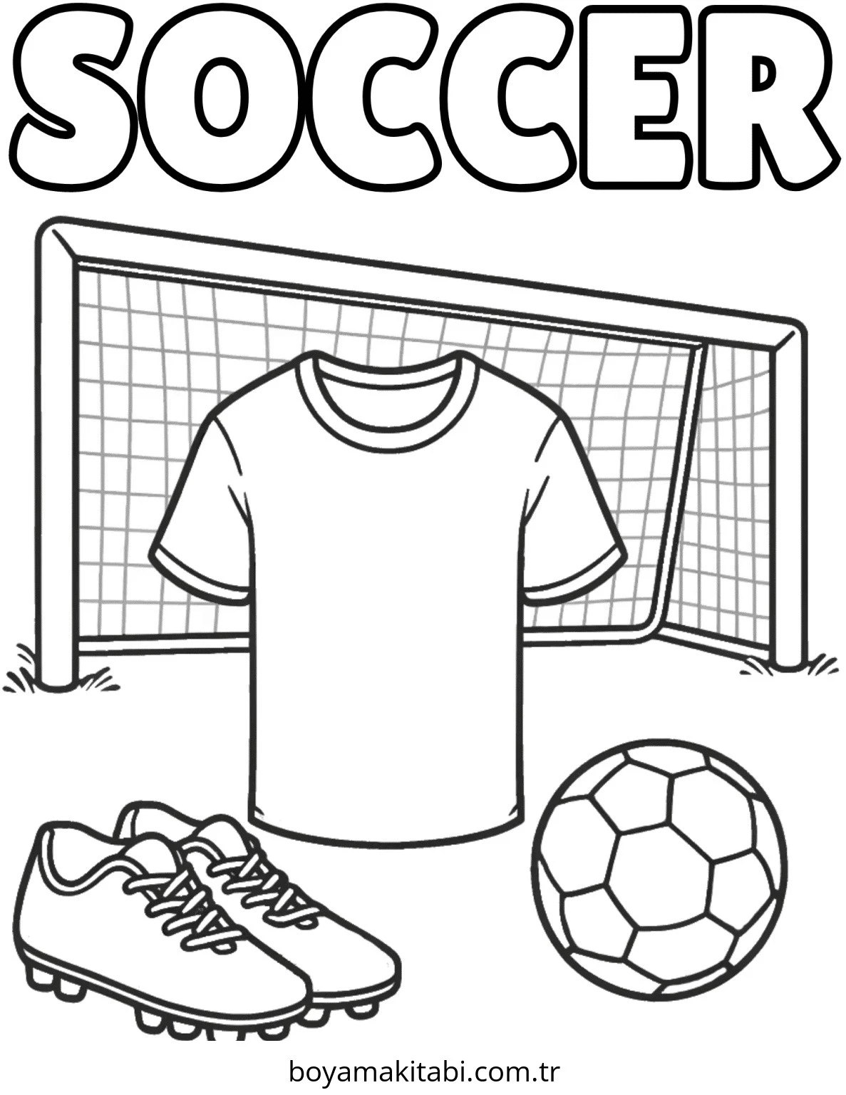 Futbol boyama sayfası – boyama çalışması, yaratıcılığı geliştirir
