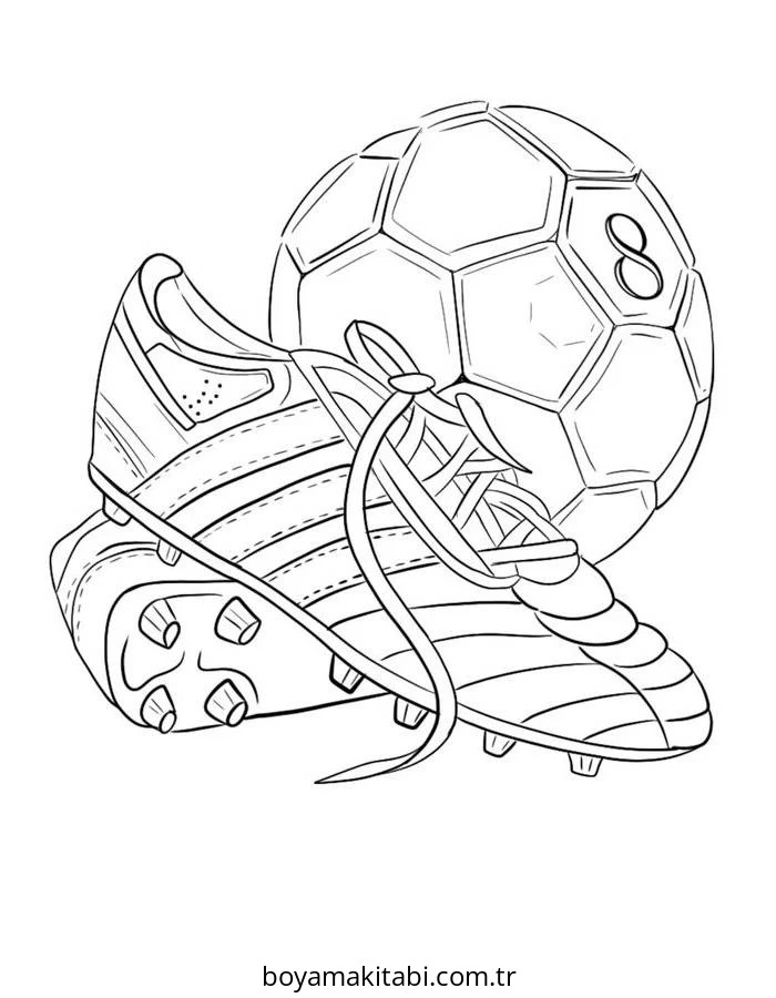 Futbol boyama sayfası – renkli çizimler, okul öncesi