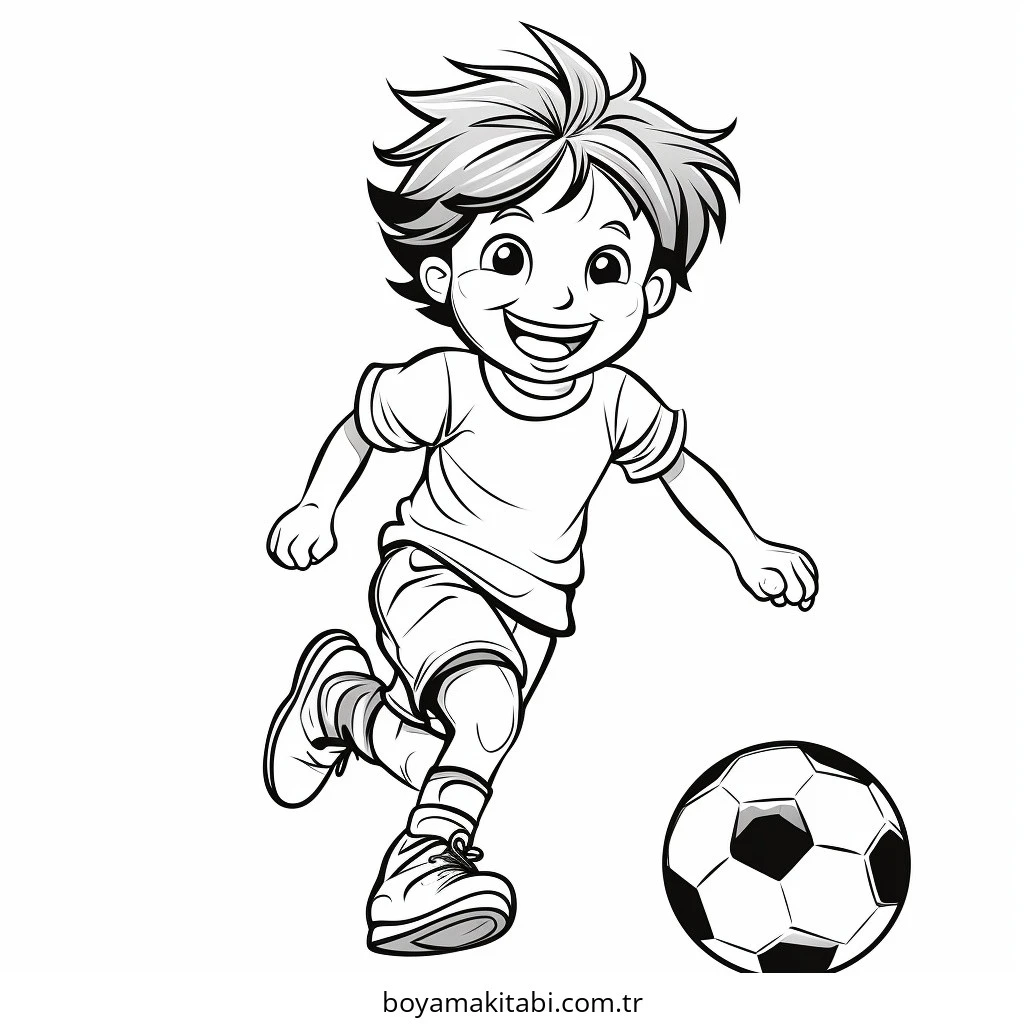Futbol boyama sayfası – okul öncesi, evde etkinlik