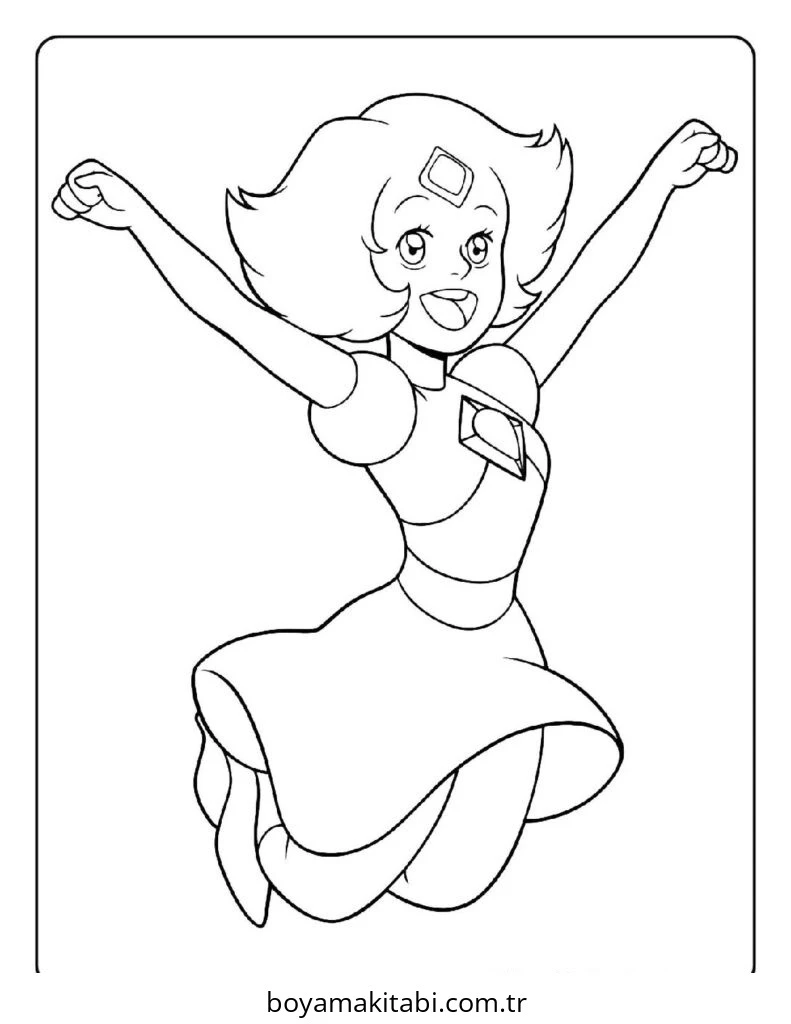 Steven Universe boyama sayfası #3 – çizgi film temalı, basit çizim