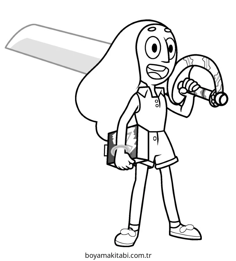 Steven Universe boyama sayfası #6 – keyifli zaman, renkli çizimler