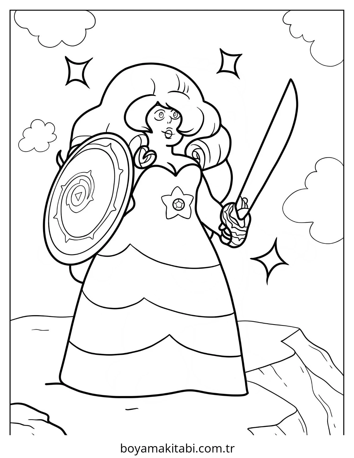 Steven Universe boyama sayfası #9 – sanatsal çalışma, aile ile vakit geçirme