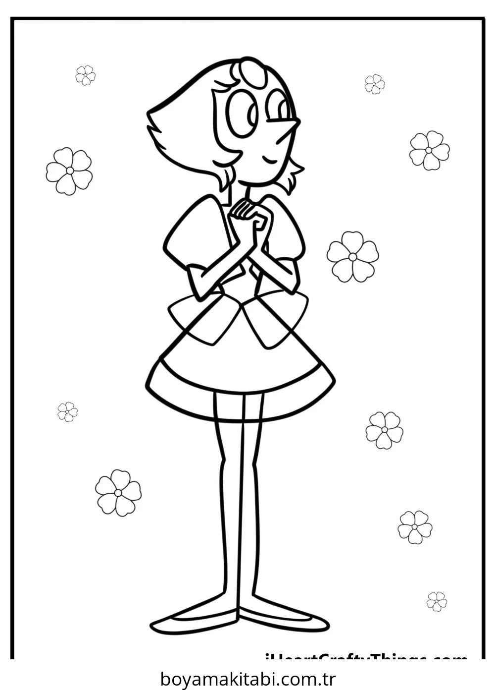 Steven Universe boyama sayfası #10 – basit çizim, yaz tatili etkinliği