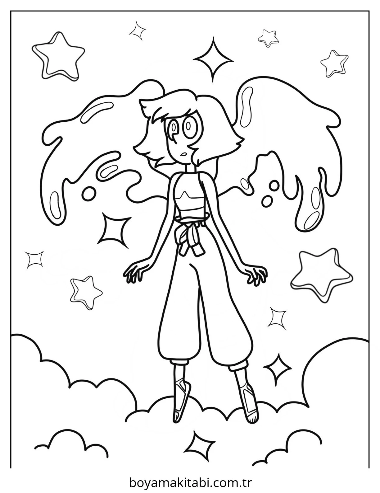 Steven Universe boyama sayfası – PDF indir, sevimli karakter