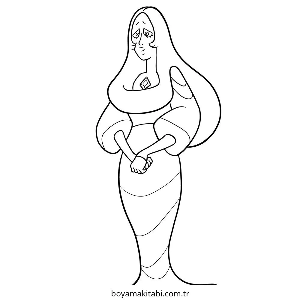 Steven Universe boyama sayfası #24 – sabır ve özgüven kazandırır, yaratıcı sanat çalışması