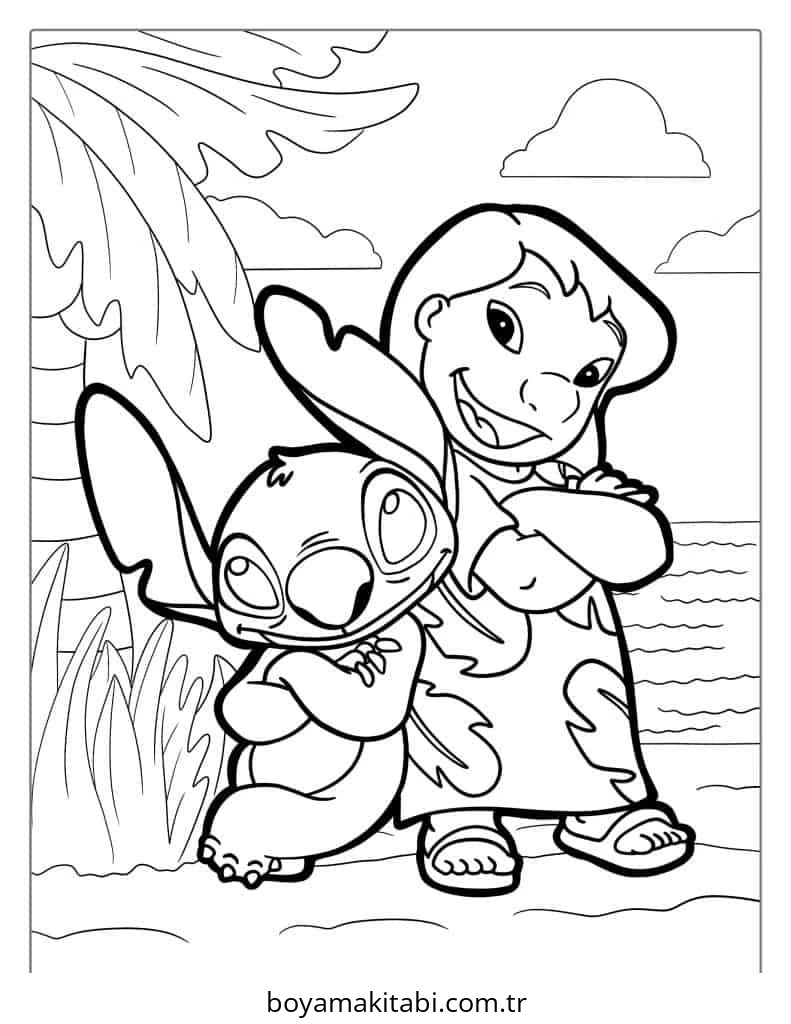 Stitch boyama sayfası – okul öncesi, evde etkinlik