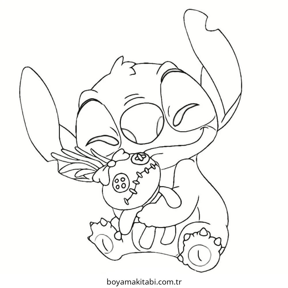 Stitch boyama sayfası – sevimli karakter, sanatsal çalışma