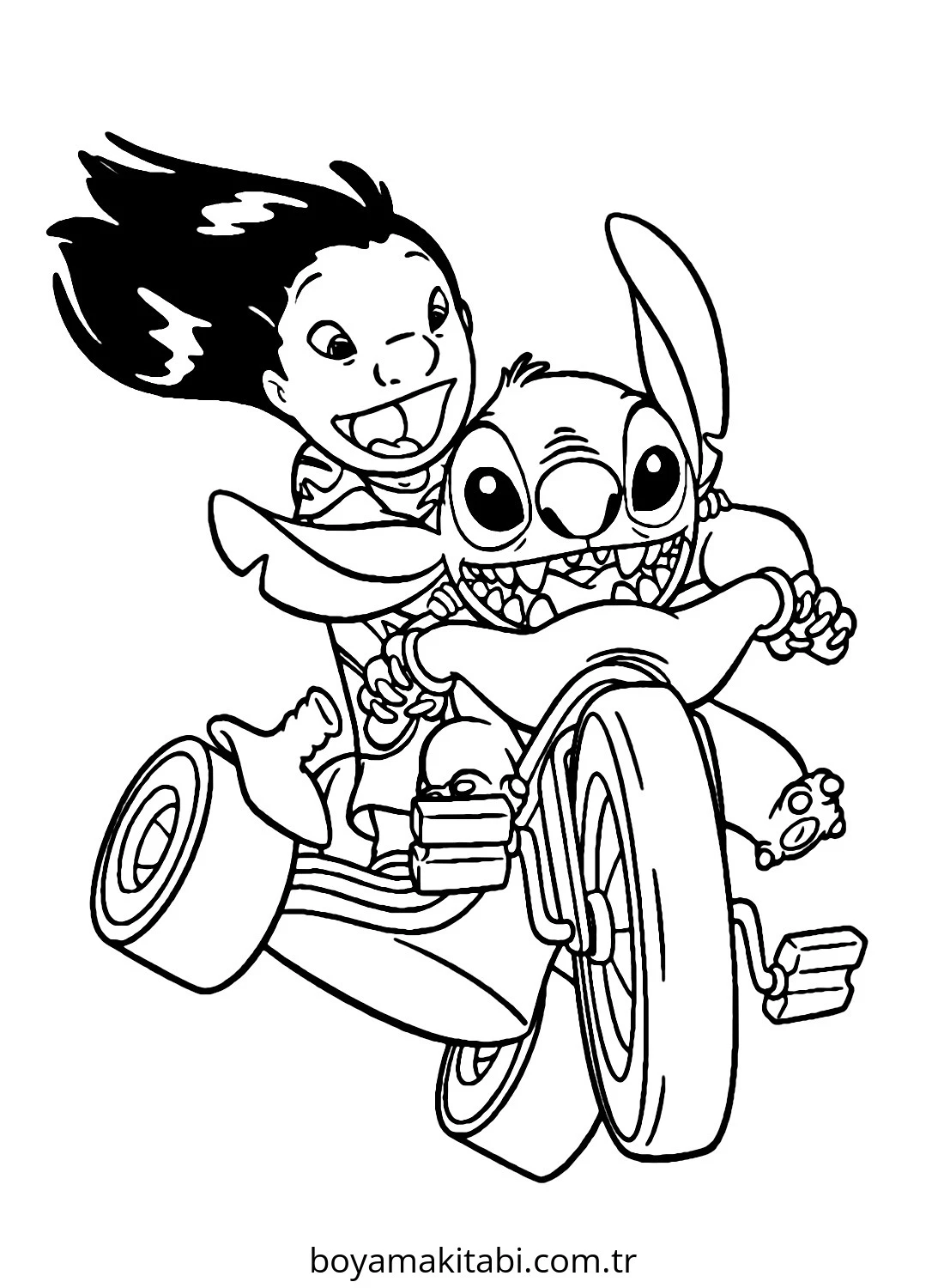 Stitch boyama sayfası – PDF indir, sevimli karakter