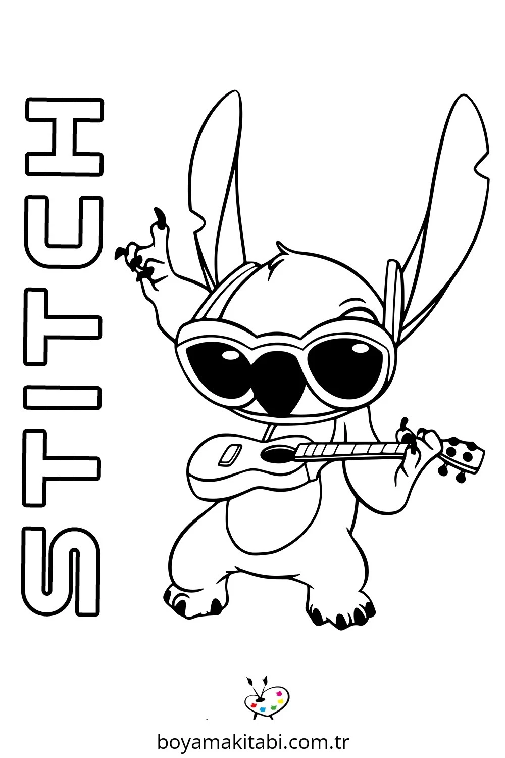 Stitch boyama sayfası – okul öncesi, evde etkinlik