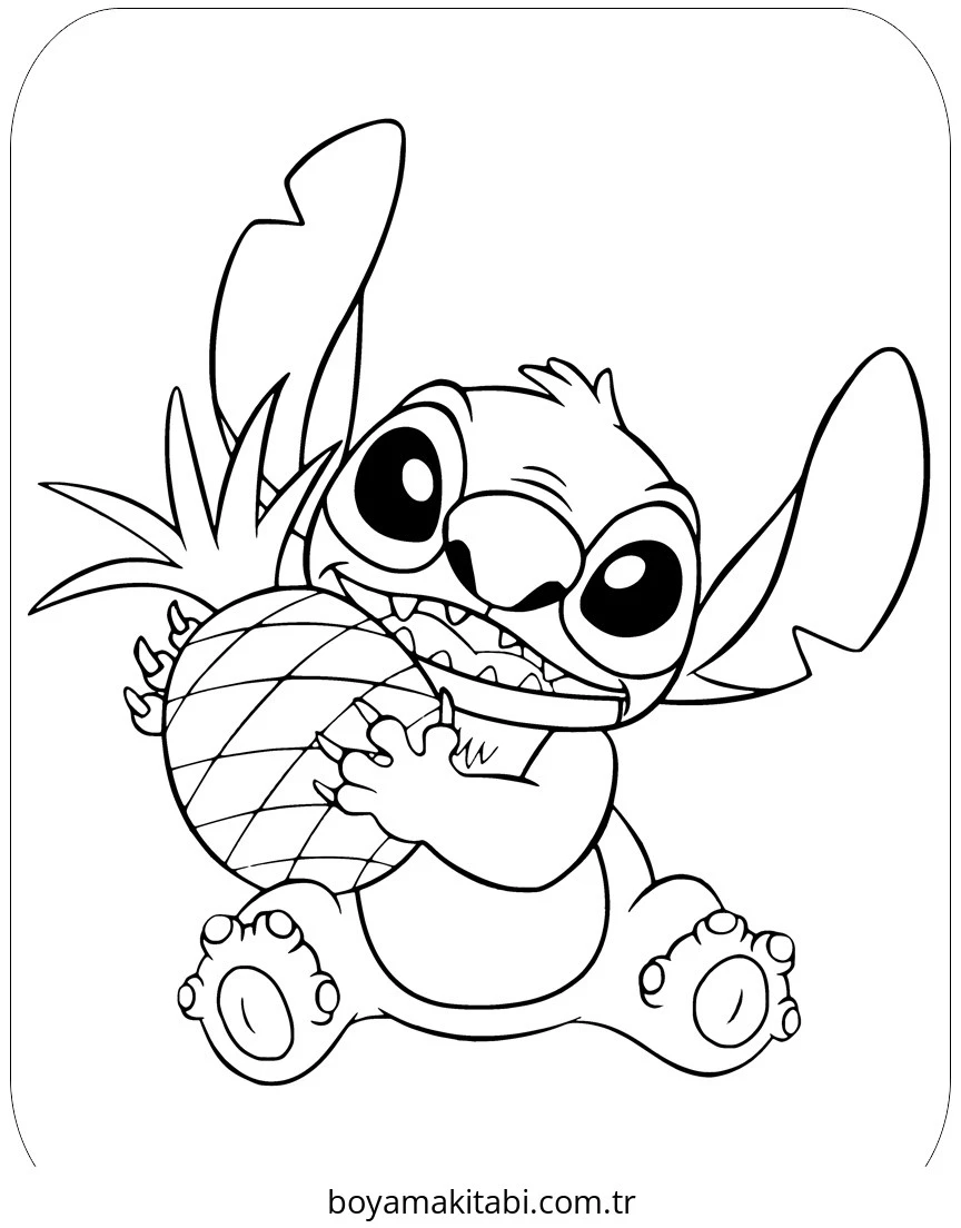 Stitch boyama sayfası – sevimli karakter, sanatsal çalışma